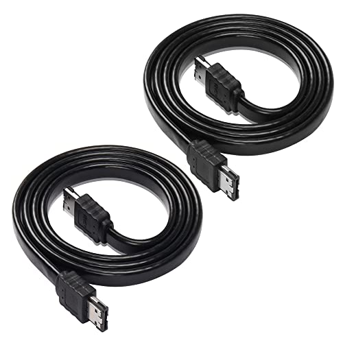 eSATA-Kabel, eSATA-Stecker auf eSATA-Stecker, serielles SATA-II, 3 Gbit/s-Festplattenadapter, geschirmt, externes, serielles ESATA-Kabel für optische Festplatten-Geräte (1 m), 2 Stück von XMSJSIY