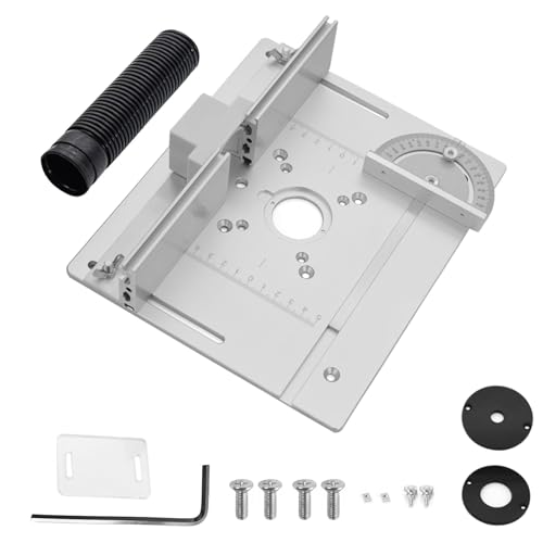 3-teiliges Set Frästisch Einlegeplatte, Aluminium Frästisch für Oberfräse mit Halterung Fasenmoment, Tischfräse Einlegeplatte, Einlegeplatte Oberfräse für Oberfräse Fasenfräsen von XMSZQU