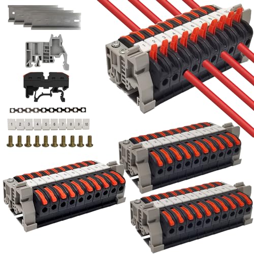 40 Stück Reihenklemmen Hutschiene, 0,08-4 mm² PCT-211 Hutschienen Klemmen, Klemmblock Klemmleiste Kit, Schnellverdrahtung Elektrischer Anschlussblock für Automatisierungsprojekte, DIY-Projekte von XMSZQU