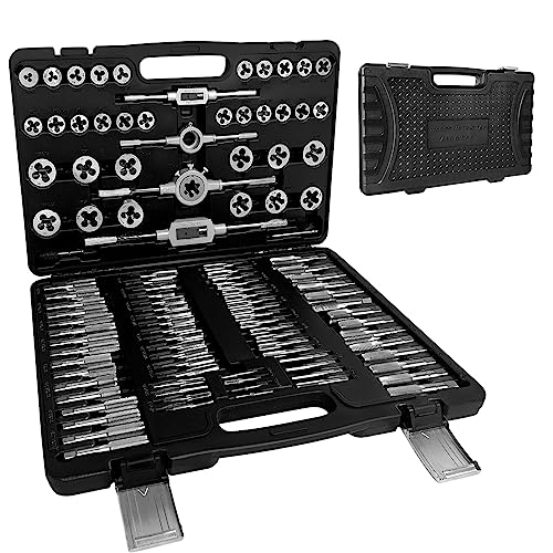 XMTECH 110-Tlg. Gewindeschneidsatz M2-M18 Gewindeschneidwerkzeug-Satz Fein Gewinde Schneider Bohrer Werkzeug Set von XMTECH