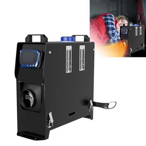 XMTECH 12V 8KW Diesel Standheizung Luftheizung, Luft Dieselheizung, Air Diesel Heizung mit LCD Fernbedienung LCD Monitor & Schalldämpfer, für Auto, RV, Boote & Wohnmobil, Schwarz + LCD Fernbedienung von XMTECH