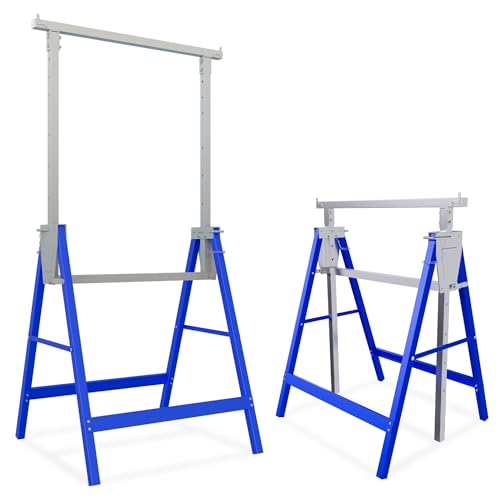 XMTECH 2er set Gerüstbock 7-fach höhenverstellbar 80-131 cm klappbar Gestelle Metall Gerüstbock Gestelle Gerüstböcke Unterstellbock klappböcke von XMTECH