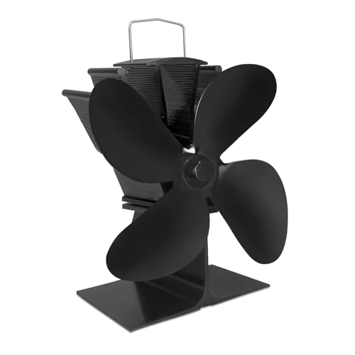 XMTECH 4-Blade Kaminventilator Kaminlüfter, Ofenventilator Ohne Strom Geräuscharmer Betrieb, Wärmebetriebener für Kamin von XMTECH