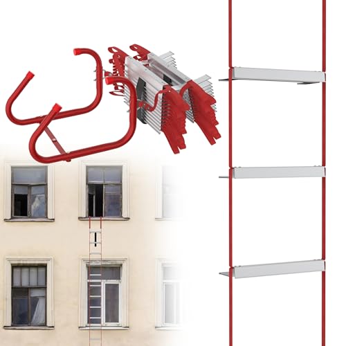 XMTECH 7,5m Feuerfeste Alu Rettungsleiter Strickleiter mit Haken Notfeuerleiter, Seilleiter Belastbarkeit Fluchtleiter Feuerwehrleiter XMTECH 7,5m Feuerfeste Alu Rettungsleiter Strickleiter mit Haken Notfeuerleiter, Seilleiter Belastbarkeit Fluchtleiter Feuerwehrleiter von XMTECH