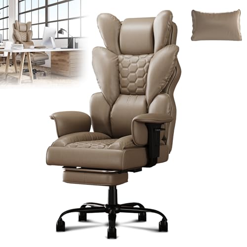 XMTECH Bürostuhl ergonomisch,Ergonomischer Chefsessel, PU-Leder Bürostuhl mit hoher Rückenlehne, Fußstütze & gepolsterte Armlehnen, bequem, Braun XMTECH Bürostuhl ergonomisch,Ergonomischer Chefsessel, PU-Leder Bürostuhl mit hoher Rückenlehne, Fußstütze & gepolsterte Armlehnen, bequem, Braun von XMTECH