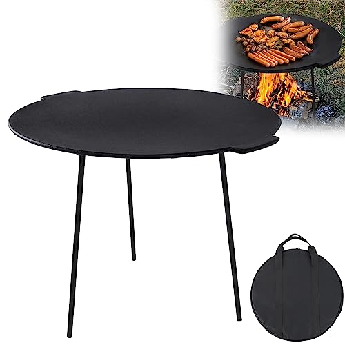 XMTECH Dutch Oven Grillplatte Ø45cm Höhe 37cm, Gusseisen Grillpfanne Rund, mit 3 Beinen, Gusseisen, Dreibein Grillplatte XMTECH Dutch Oven Grillplatte Ø45cm Höhe 37cm, Gusseisen Grillpfanne Rund, mit 3 Beinen, Gusseisen, Dreibein Grillplatte von XMTECH