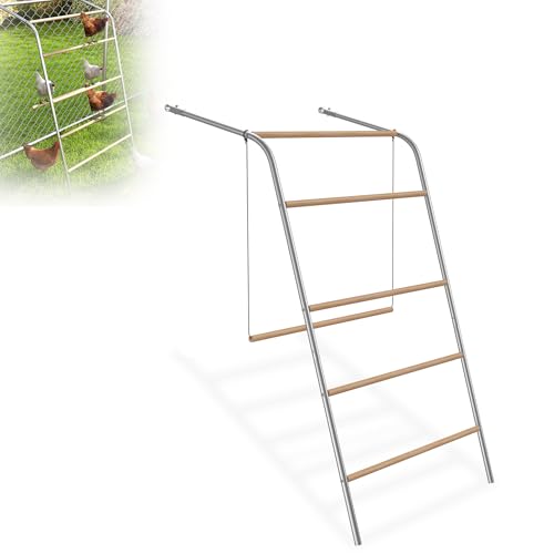 XMTECH Hühnerleiter mit Schaukel, Hühnerspielplatz für Freigehege, Beschäftigung & Bewegung für Hühner & Zwerghühner, Holz & verzinkter Stahl, ca. 136x105cm, Typ C XMTECH Hühnerleiter mit Schaukel, Hühnerspielplatz für Freigehege, Beschäftigung & Bewegung für Hühner & Zwerghühner, Holz & verzinkter Stahl, ca. 136x105cm, Typ C von XMTECH