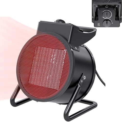 XMTECH Keramik Heizlüfter Elektroheizer inkl.2 Heizstufen (1500W/3000 W), PTC-Keramik Heizelement, Elektroheizgebläse Elektroheizung Bauheizer für Baustelle Garage Werkstatt von XMTECH