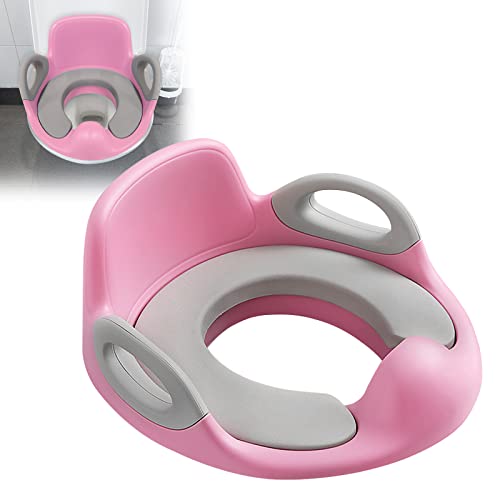 XMTECH Kinder Toilettensitz WC Sitz, Baby Training Toilettentrainer, Kloaufsatz Kinder mit Anti-Rutsch Griff und Spritzschutz (Rosa) von XMTECH