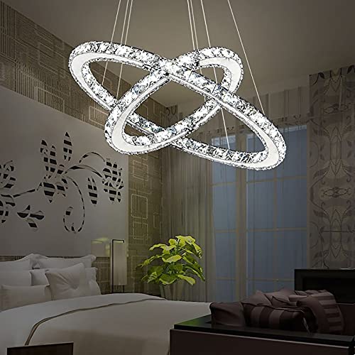 XMTECH LED 48W Kristall Design Hängelampe Deckenlampe Pendelleuchte Kreative Kronleuchter Hängeleuchte Zwei Ringe Lüster - Kaltweiß XMTECH LED 48W Kristall Design Hängelampe Deckenlampe Pendelleuchte Kreative Kronleuchter Hängeleuchte Zwei Ringe Lüster - Kaltweiß von XMTECH