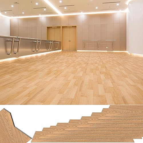 XMTECH PVC Bodenbelag Selbstklebend Vinylboden, Holz-Effekt Bodenaufkleber Wasserdicht, für Küche Wohnzimmer Badezimmer Garage, 91,44 x 15,24 cm, Dicke 2 mm, 18 stück-2.5m², Holzbraun von XMTECH