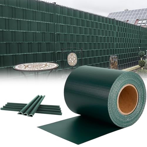 XMTECH PVC Sichtschutzfolie Sichtschutzstreifen Inkl. Befestigungsclips, Garten Sichtschutz Zaun Doppelstabmattenzaun, 450g/m² Blickdicht Sichtschutz Streifen - 35m x 19cm, Grün XMTECH PVC Sichtschutzfolie Sichtschutzstreifen Inkl. Befestigungsclips, Garten Sichtschutz Zaun Doppelstabmattenzaun, 450g/m² Blickdicht Sichtschutz Streifen - 35m x 19cm, Grün von XMTECH