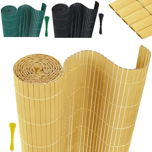 XMTECH PVC Sichtschutzmatte Sichtschutzzaun Wetterfest 80 * 600cm Bambus Sichtschutz Zaun PVC Zaun Windschutz für Garten, Balkon & Terrasse XMTECH PVC Sichtschutzmatte Sichtschutzzaun Wetterfest 80 * 600cm Bambus Sichtschutz Zaun PVC Zaun Windschutz für Garten, Balkon & Terrasse von XMTECH