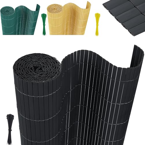 XMTECH PVC Sichtschutzmatte Sichtschutzzaun Wetterfest 80 * 700cm Anthrazit Sichtschutz Zaun PVC Zaun Windschutz für Garten, Balkon & Terrasse von XMTECH