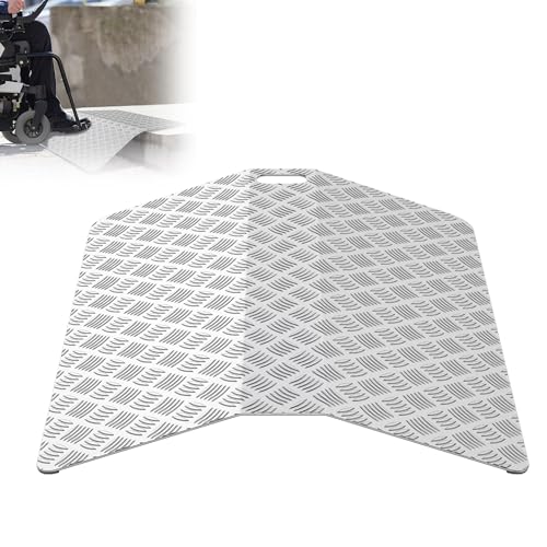 XMTECH Schwellenrampe Schwellenbrücke Rollstuhlrampe aus Aluminium, Brückenrampe, Türschwellenrampe, Tragfähigkeit 270 kg, 100 cm Länge von XMTECH