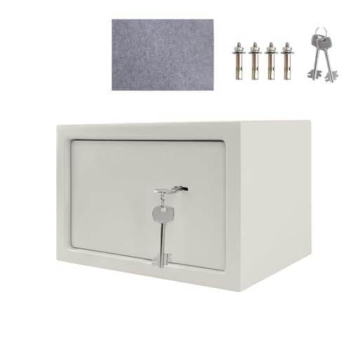 XMTECH Tresor Safe Möbeltresor mit Doppelbartschloss 2 Schlüssel, Safe Geldschrank Boden-Wandtresor Wandsafe inkl. Befestigungsmaterial, L - 31x20x20cm (W x H x D) von XMTECH