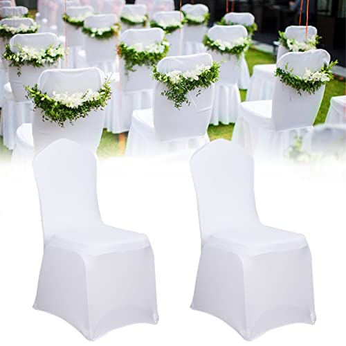 XMTECH Universell Stuhlhussen Stuhl Husse Stretch Weiß Stuhlbezüge Moderne für Hochzeiten und Party Dekoration (50 Stück) von XMTECH