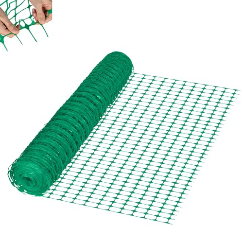 XMTECH Warnnetz 50 m Absperrzaun Schutznetz Fangnetz Grün, 1 m hoch, Fangzaun Bauzaun Sicherheitsnetz Zaun Netz (1 Rolle 50 m) von XMTECH