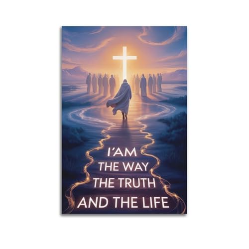 XMUXCY Leinwandposter für Schlafzimmer, Motiv: "I Am The Way Divine And Spiritual Painting", 20 x 30 cm, ungerahmter Stil von XMUXCY