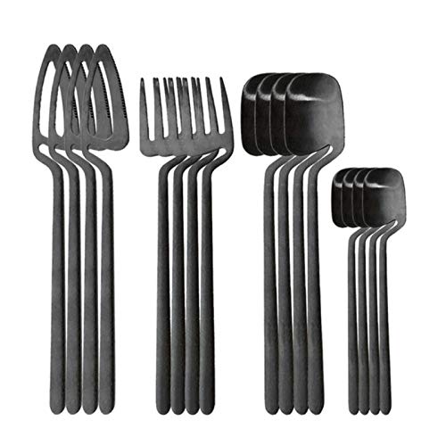 XMYNB Besteck 16Pcs / Set Black Matte Besteckset 304 Edelstahl Geschirr Set Messer, Gabel, Löffel Abendessen Set Küche Bestecke,Schwarz XMYNB Besteck 16Pcs / Set Black Matte Besteckset 304 Edelstahl Geschirr Set Messer, Gabel, Löffel Abendessen Set Küche Bestecke,Schwarz von XMYNB