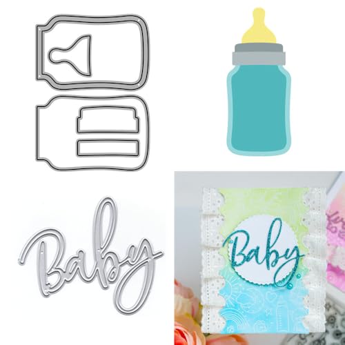 XMZZMX Bottle Word Baby Metall-Stanzformen für Kartenherstellung, Papierpräge-Stanzschablonen-Set, Vorlagen, Fotorahmen, Album, DIY, Scrapbooking, Schablonen-Sets XMZZMX Bottle Word Baby Metall-Stanzformen für Kartenherstellung, Papierpräge-Stanzschablonen-Set, Vorlagen, Fotorahmen, Album, DIY, Scrapbooking, Schablonen-Sets von XMZZMX