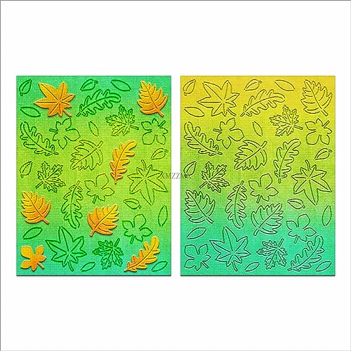 XMZZMX Maple Leaf Background Board Metal Cutting Dies for Card Making, Paper Embossing Die-Cuts Sets, DIY Scrapbooking Photo Album Arts Crafts Templates, Stencils for Holiday Christmas Decoration von XMZZMX