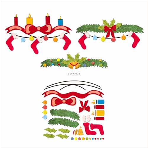 XMZZMX Metall-Stanzformen für Weihnachten, Sockenglocke, Kerze, für Kartenherstellung, Papierprägung, Stanz-Set, Aufbewahrungstaschen, Zubehör, Scrapbooking-Schablonen XMZZMX Metall-Stanzformen für Weihnachten, Sockenglocke, Kerze, für Kartenherstellung, Papierprägung, Stanz-Set, Aufbewahrungstaschen, Zubehör, Scrapbooking-Schablonen von XMZZMX
