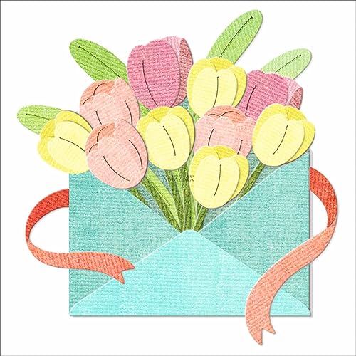 XMZZMX Tulpenumschläge Metall-Stanzformen für Kartenherstellung, Papierprägung, Stanz-Set, Aufbewahrungstaschen, Zubehör, Scrapbooking-Schablonen XMZZMX Tulpenumschläge Metall-Stanzformen für Kartenherstellung, Papierprägung, Stanz-Set, Aufbewahrungstaschen, Zubehör, Scrapbooking-Schablonen von XMZZMX