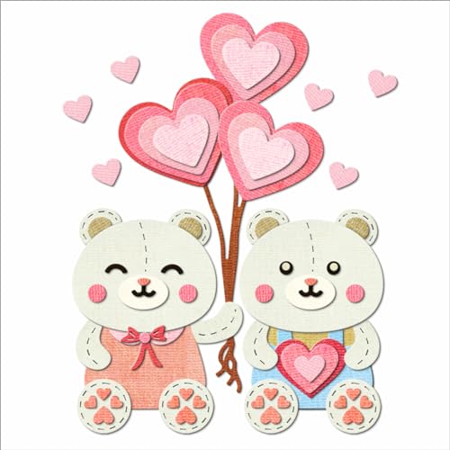 XMZZMX Valentinstag Paar Bär Metall Stanzformen für Kartenherstellung, Papierprägung Stanzformen Kit Aufbewahrungstaschen Zubehör, Scrapbooking Schablonen XMZZMX Valentinstag Paar Bär Metall Stanzformen für Kartenherstellung, Papierprägung Stanzformen Kit Aufbewahrungstaschen Zubehör, Scrapbooking Schablonen von XMZZMX