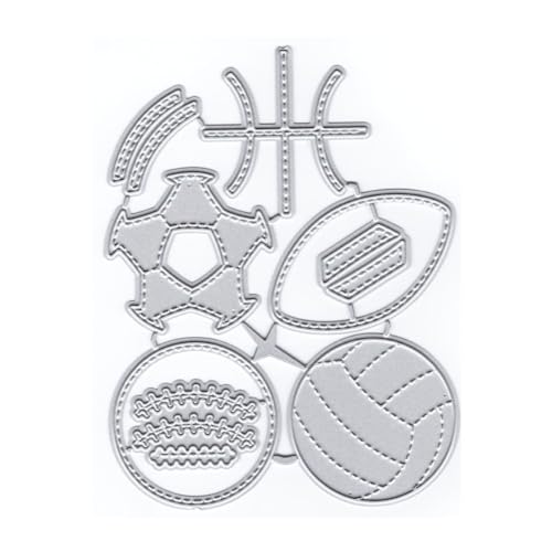 XMZZMX Volleyball-Rugby-Metall-Stanzformen für Kartenherstellung, Papierprägestanz-Set, Vorlagen, Fotorahmen, Album, DIY, Scrapbooking, Schablonen-Sets XMZZMX Volleyball-Rugby-Metall-Stanzformen für Kartenherstellung, Papierprägestanz-Set, Vorlagen, Fotorahmen, Album, DIY, Scrapbooking, Schablonen-Sets von XMZZMX