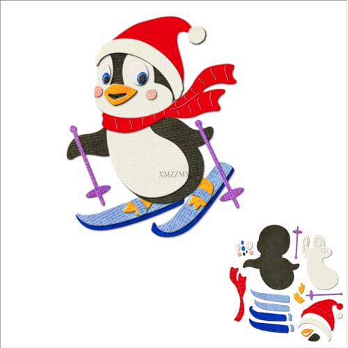 XMZZMX Weihnachtsschlitten Pinguin Metall-Stanzformen für Kartenherstellung, Papierprägung, Stanzformen, Set, Aufbewahrungstaschen, Zubehör, Scrapbooking-Schablonen XMZZMX Weihnachtsschlitten Pinguin Metall-Stanzformen für Kartenherstellung, Papierprägung, Stanzformen, Set, Aufbewahrungstaschen, Zubehör, Scrapbooking-Schablonen von XMZZMX