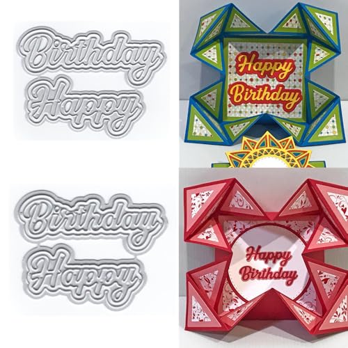 XMZZMX Words Happy Birthday Metall-Stanzformen für Kartenherstellung, Papierpräge-Stanzschablonen-Set, Vorlagen, Fotorahmen, Album, DIY, Scrapbooking, Schablonen-Sets XMZZMX Words Happy Birthday Metall-Stanzformen für Kartenherstellung, Papierpräge-Stanzschablonen-Set, Vorlagen, Fotorahmen, Album, DIY, Scrapbooking, Schablonen-Sets von XMZZMX