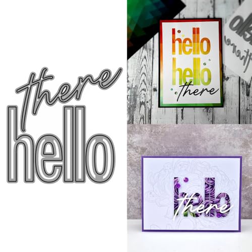 XMZZMX Words Hello There Metall-Stanzformen für Kartenherstellung, Papierpräge-Stanzschablonen-Set, Vorlagen, Fotorahmen, Album, DIY, Scrapbooking, Schablonen-Sets XMZZMX Words Hello There Metall-Stanzformen für Kartenherstellung, Papierpräge-Stanzschablonen-Set, Vorlagen, Fotorahmen, Album, DIY, Scrapbooking, Schablonen-Sets von XMZZMX