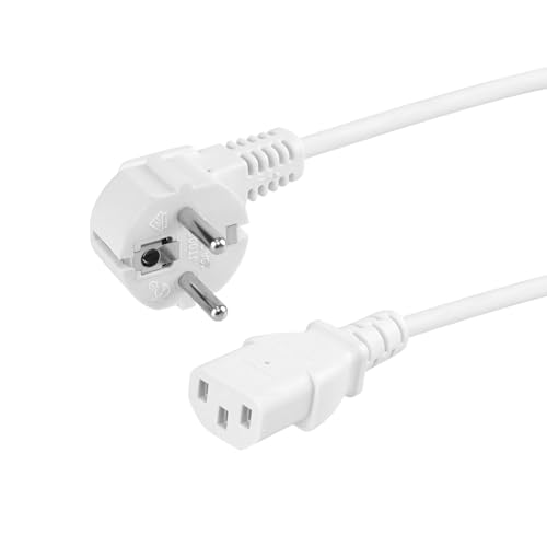 Xnature 1,5m Infrarot Anti Schimmel Heizung Netzkabel Stromkabel - 3 Polig - CEE 7/7 Schuko auf IEC C13 Netzkabel - Weiß von XNATURE