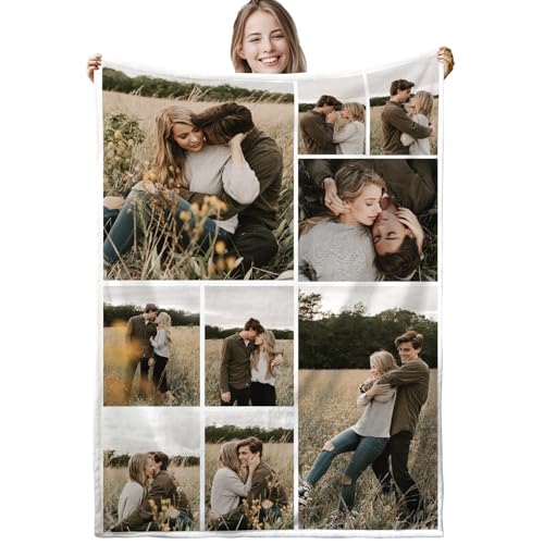 XNBTIM Personalisierte Decke,Fotodecke mit Eigenem Foto,Personalisiert Decke mit Foto,Kuscheldecke mit Foto,Decke Selbst Gestalten Foto,Personalisierte Geschenke，Geschenke fur Freundin，Mama,Papa von XNBTIM
