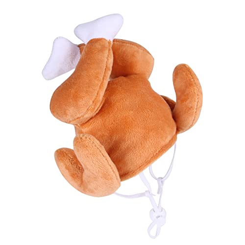 XNBZW Katze Türkei Drumstick Hut Katze Kleine Hund Halloween Thanksgiving Truthahn Drumstick Stirnband Kopfbedeckung Kostüm für kleine Hunde Mädchen Hundekostüme für mittelgroße Hunde (Braun, von XNBZW