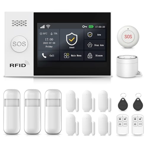 XNH 4G + WLAN Alarmanlage Haus mit 4.3'' Touch Screen, Smart Komplettsysteme mit APP, Sicherheit, Einbrecher System für Haus, 16 Stück - Tür- und Fenstersensoren, Bewegungsmeldern, Fernbedienungen XNH 4G + WLAN Alarmanlage Haus mit 4.3'' Touch Screen, Smart Komplettsysteme mit APP, Sicherheit, Einbrecher System für Haus, 16 Stück - Tür- und Fenstersensoren, Bewegungsmeldern, Fernbedienungen von XNH