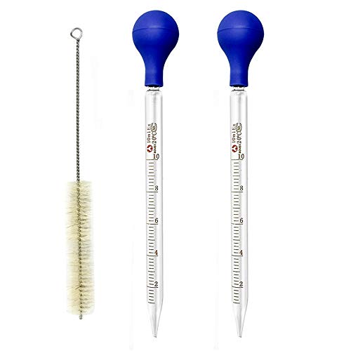 XNJIHWA 2Pcs Glass Pipette Dropper 10ml Transfer Pipette Graduated Tropfer Messpipetten mit Bürsten für Labor Lebensmittel Forschung Medizin Schule von XNJIHWA
