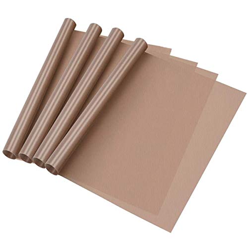 XNJIHWA 4 Stück 40 x 30cm Premium Backpapier aus Glasfaser Dauerbackfolie Wiederverwendbar Hitzebeständig Zuschneidba zum Backfolie Spülmaschinenfest von XNJIHWA