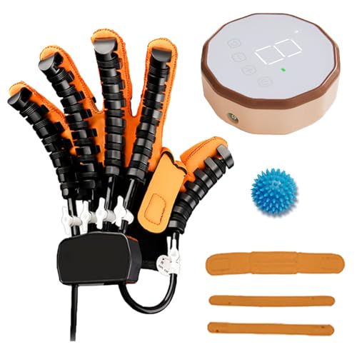 Elektrisches Rehabilitations Roboter Handschuhe Reha Einstellbare StäRke Finger- Und Handtraining FüR Patienten Mit Zerebralparese Arthritis Schlaganfall Und Hemiplegie(Size:linke Hand m,Color:a) von XNKLPY