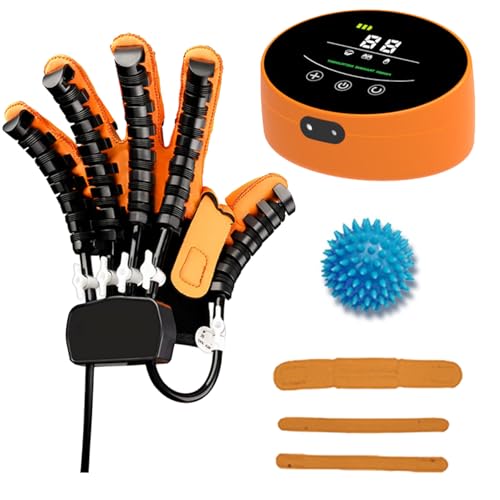 Rehabilitationsroboter Handschuh FingertrainingsgeräT Mit Kraftanpassung FüR Schlaganfallpatienten Split-Finger-Training Und Spiegeltraining HandrehabilitationsgeräT(Size:Linkshänder XXL,Color:A) von XNKLPY