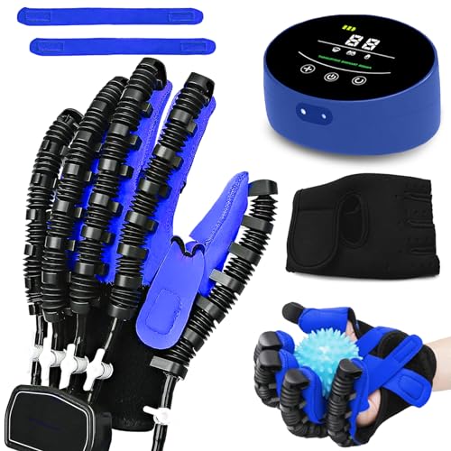 Schlaganfall Rehabilitationshandschuhe Roboterhandschuhe für die Behandlung von Zerebralpares Hand Physiotherapie Rehabilitation für Nervenverletzungen(A:Linke Hand B:Rechte H(Size:A S,Color:Blau) von XNKLPY