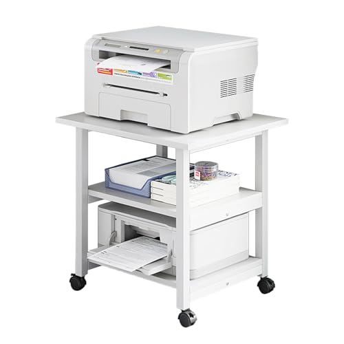XNKLPY 3-Ebene Druckertisch Mit Universalrollen DruckerstäNder Unter Dem Schreibtisch Platzsparender Multifunktionswagen Leicht Zu Montieren FüR BüRo Fax Kopierer Scanner Warm White 60x48x53cm XNKLPY 3-Ebene Druckertisch Mit Universalrollen DruckerstäNder Unter Dem Schreibtisch Platzsparender Multifunktionswagen Leicht Zu Montieren FüR BüRo Fax Kopierer Scanner Warm White 60x48x53cm von XNKLPY