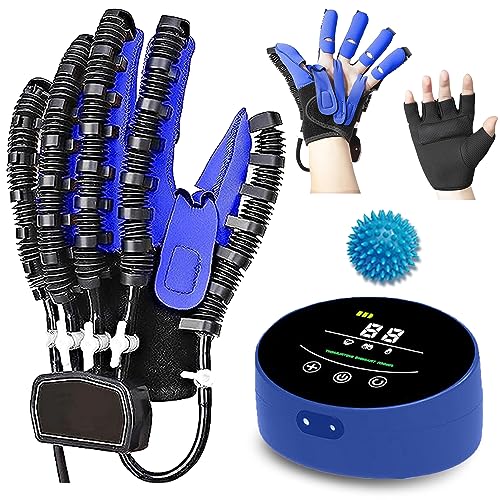 XNKLPY Rehabilitation Roboter Training Gloves, Handlähmung Reha Ausrüstung, für Hände Verletzung Patienten und Andere Hände Behandlungen Hand Trainingsgerät(Size:Links XXL,Color:Blau) von XNKLPY