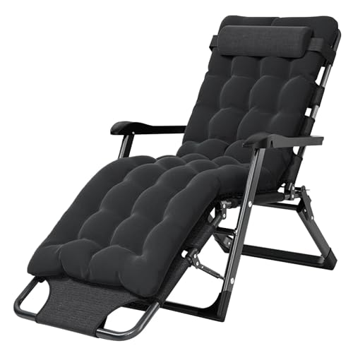 XNKLPY Sonnenliege Klappbar Outdoor Liegestuhl Ergonomisches Polster Extra Breit Verstellbare RüCkenlehne Gartenliege FüR Garten Sonnenbaden BüRo Camping Strand Black 178x66x40cm XNKLPY Sonnenliege Klappbar Outdoor Liegestuhl Ergonomisches Polster Extra Breit Verstellbare RüCkenlehne Gartenliege FüR Garten Sonnenbaden BüRo Camping Strand Black 178x66x40cm von XNKLPY
