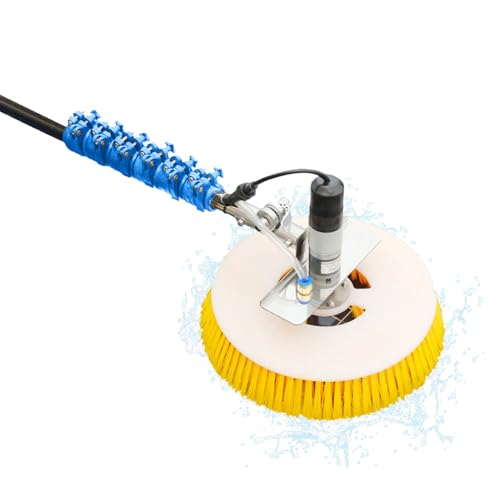 XNKLPY Wasserbesen mit Teleskopstiel 2-12m, Photovoltaiks Reiniger Rotierend Bürste mit 30cm Bürstenkopf, Wintergarten Reinigungsset für Außenwand Dachfenster Glasdach von XNKLPY