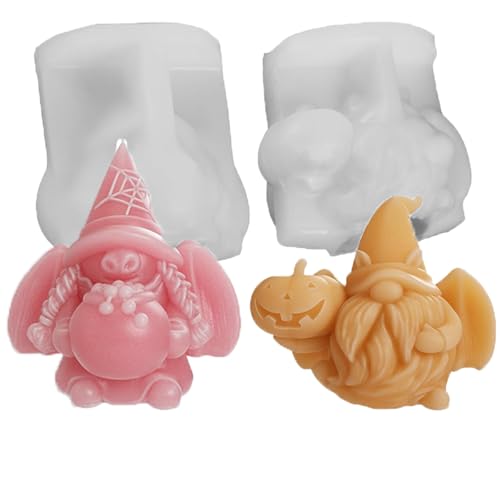 2 Stück Halloween Kerzenform Zwerg Silikon, 3D Silikonformen Gießformen, Halloween Silikonform Set Für Seife Aromatherapie Kerzen Dekoration 2 Stück Halloween Kerzenform Zwerg Silikon, 3D Silikonformen Gießformen, Halloween Silikonform Set Für Seife Aromatherapie Kerzen Dekoration von XNSHUN