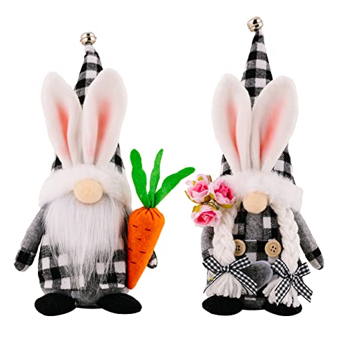 2 Stück Ostern Wichtel Figuren Deko Ostern Dekoration, Frühling Zwerg Figuren Schwedische Osterzwerg, Handgefertigte Plüsch Hasen Gesichtslose Puppe Mit Ostereier Für Wohnzimmer Küche Tisch Dekor (D) 2 Stück Ostern Wichtel Figuren Deko Ostern Dekoration, Frühling Zwerg Figuren Schwedische Osterzwerg, Handgefertigte Plüsch Hasen Gesichtslose Puppe Mit Ostereier Für Wohnzimmer Küche Tisch Dekor (D) von XNSHUN