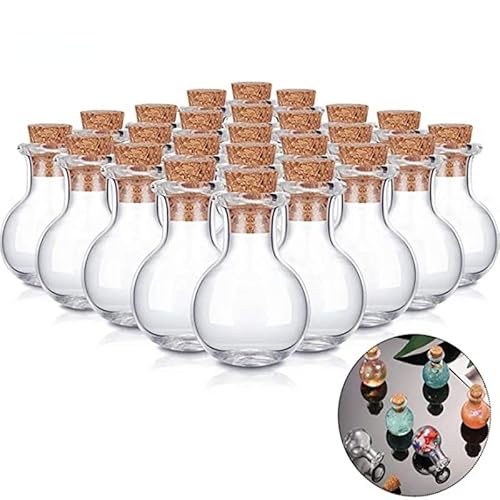 XNSHUN 30 Stück Mini-Glasflaschen mit Korken, kleine Gläser, Mini-Flaschen-Set, kleine Reagenzglas-Gewürzgläser, Glasbehälter, Mini-Flaschen mit Korken für DIY-Dekoration von XNSHUN