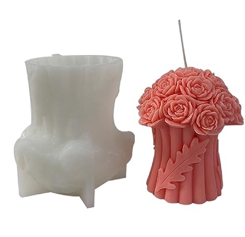 3D Rose Korb Form Kerze Silikon Formen, Valentinstag DIY Silikonform Kerzen Gießen Formen Für Duftkerze Valentinstag Dekorative Ornamente von XNSHUN